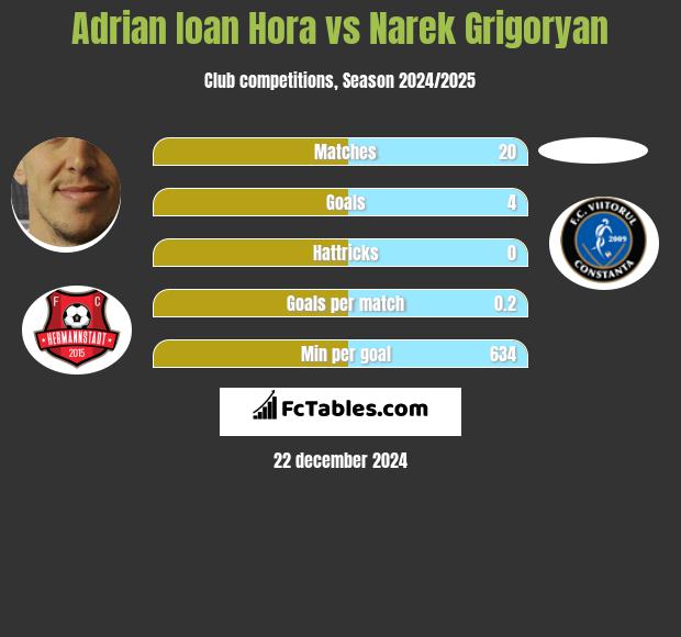 Adrian Ioan Hora vs Narek Grigoryan h2h player stats