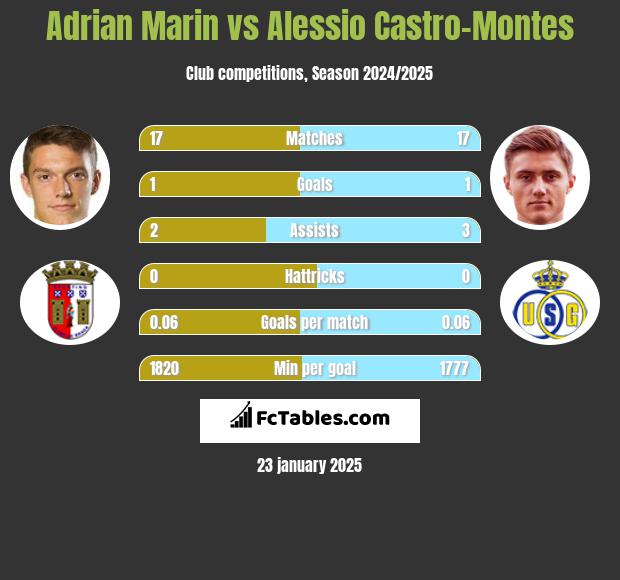 Adrian Marin vs Alessio Castro-Montes h2h player stats