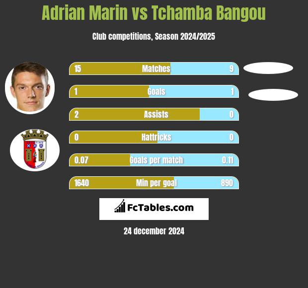 Adrian Marin vs Tchamba Bangou h2h player stats