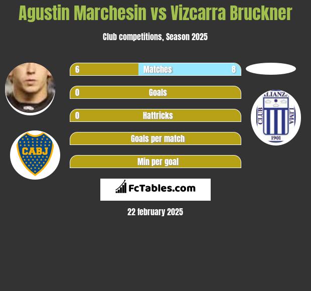 Agustin Marchesin vs Vizcarra Bruckner h2h player stats