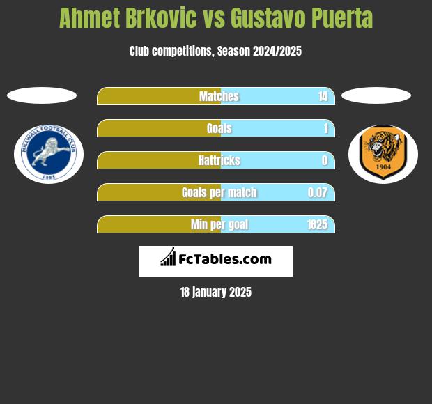 Ahmet Brkovic vs Gustavo Puerta h2h player stats