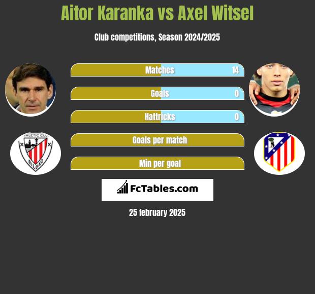 Aitor Karanka vs Axel Witsel h2h player stats