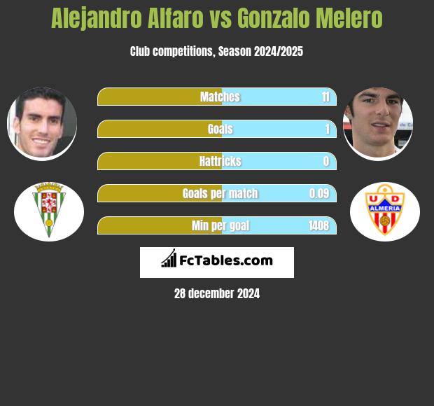 Alejandro Alfaro vs Gonzalo Melero h2h player stats