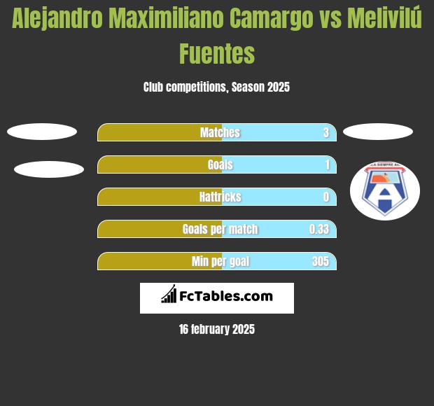 Alejandro Maximiliano Camargo vs Melivilú Fuentes h2h player stats