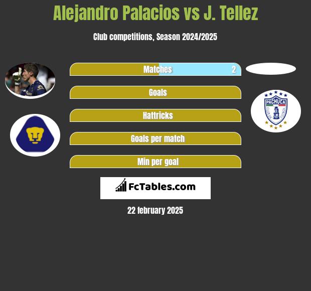 Alejandro Palacios vs J. Tellez h2h player stats