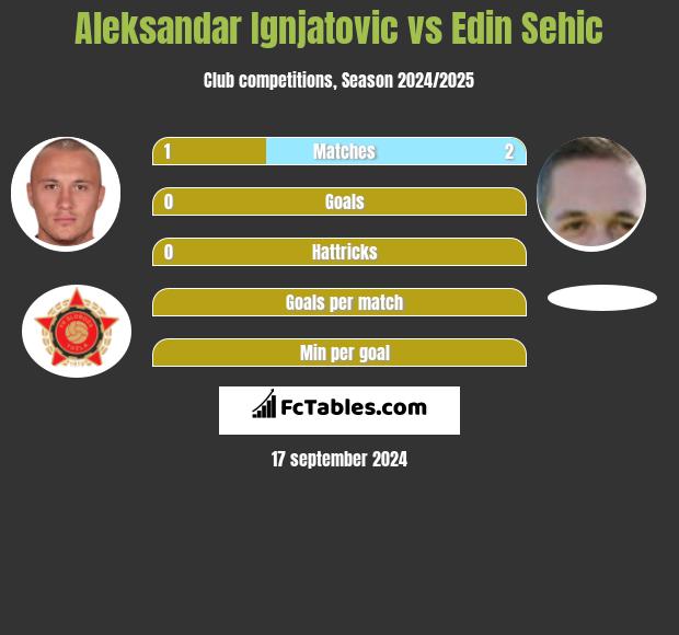 Aleksandar Ignjatovic vs Edin Sehic h2h player stats