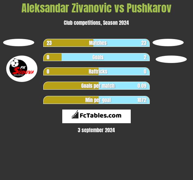 Aleksandar Zivanovic vs Pushkarov h2h player stats