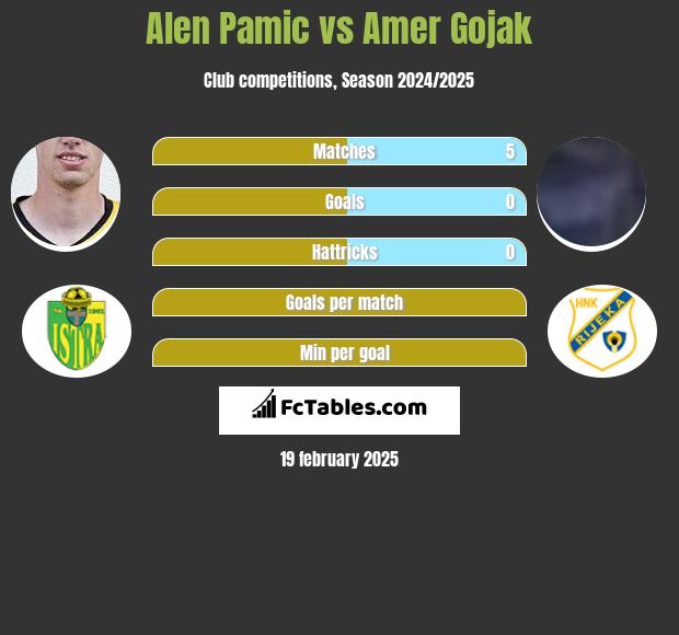 Alen Pamic vs Amer Gojak h2h player stats