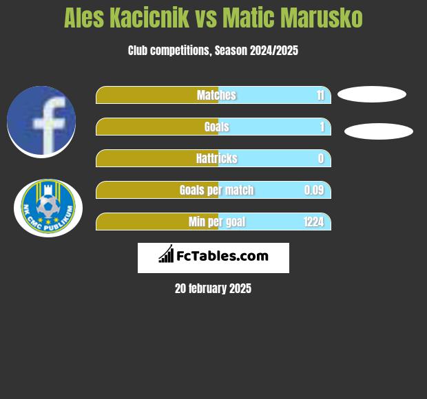 Ales Kacicnik vs Matic Marusko h2h player stats