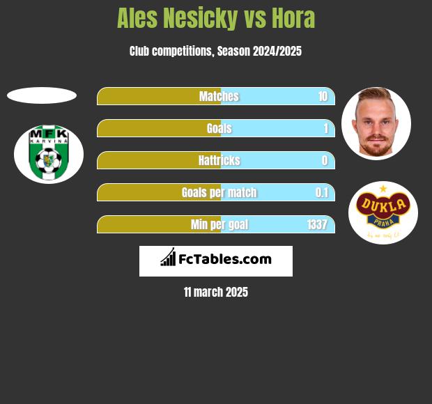 Ales Nesicky vs Hora h2h player stats