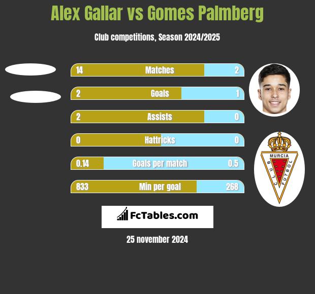 Alex Gallar vs Gomes Palmberg h2h player stats