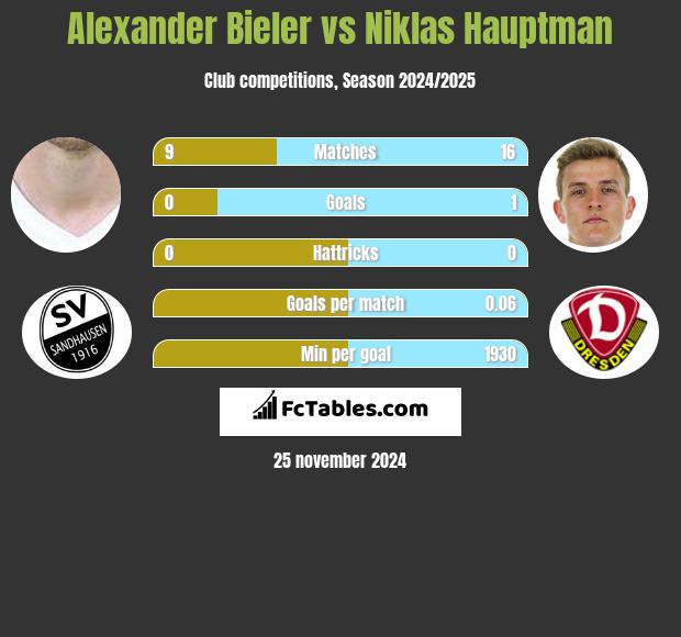 Alexander Bieler vs Niklas Hauptman h2h player stats