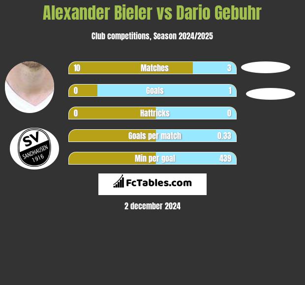 Alexander Bieler vs Dario Gebuhr h2h player stats