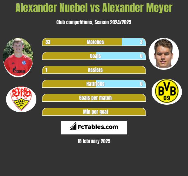 Alexander Nuebel vs Alexander Meyer h2h player stats