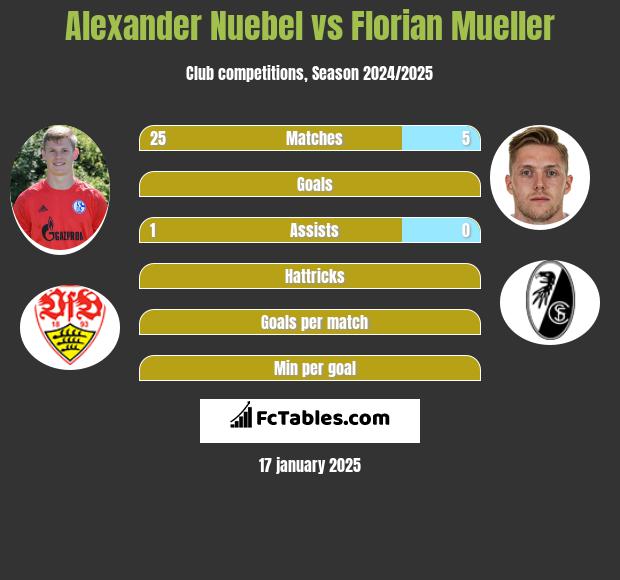 Alexander Nuebel vs Florian Mueller h2h player stats