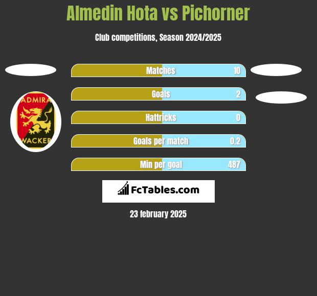 Almedin Hota vs Pichorner h2h player stats