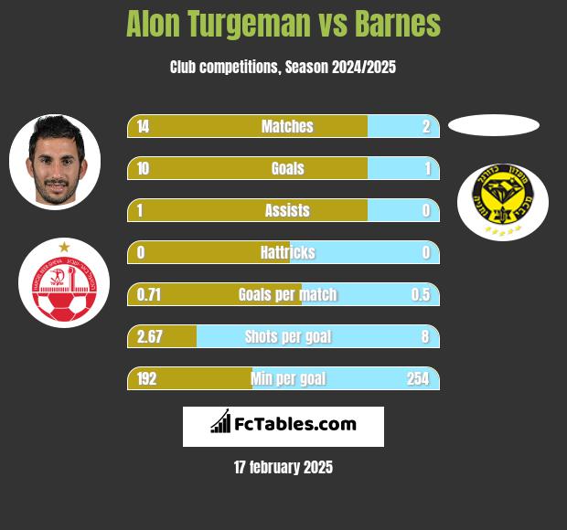 Alon Turgeman vs Barnes h2h player stats