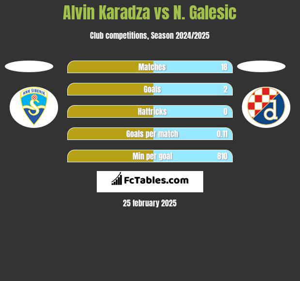 Alvin Karadza vs N. Galesic h2h player stats