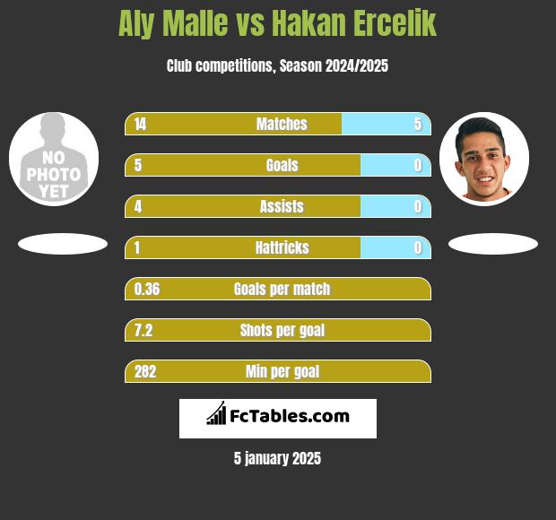 Aly Malle vs Hakan Ercelik h2h player stats