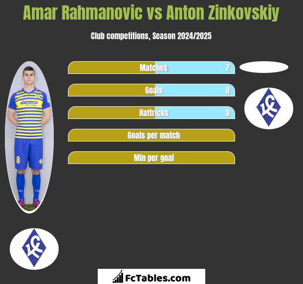 Amar Rahmanovic vs Anton Zinkovskiy h2h player stats