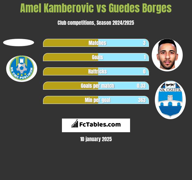 Amel Kamberovic vs Guedes Borges h2h player stats