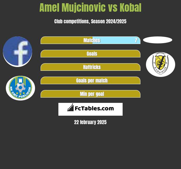 Amel Mujcinovic vs Kobal h2h player stats