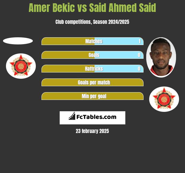 Amer Bekic vs Said Ahmed Said h2h player stats