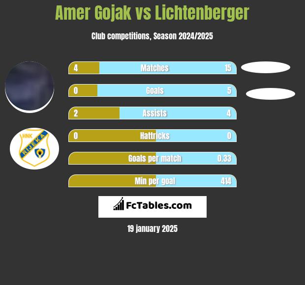 Amer Gojak vs Lichtenberger h2h player stats