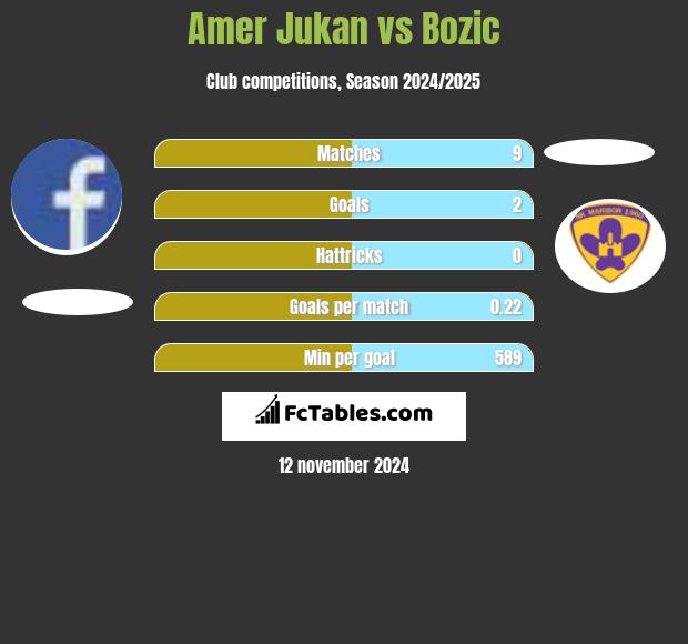 Amer Jukan vs Bozic h2h player stats