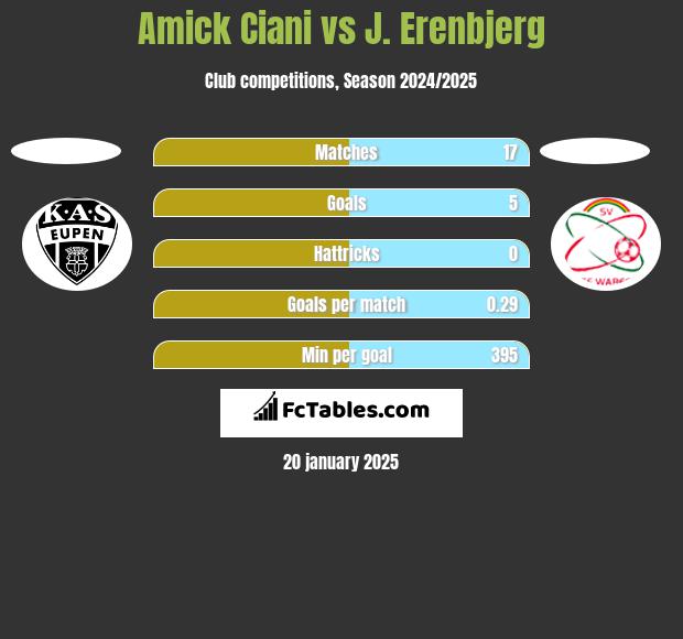 Amick Ciani vs J. Erenbjerg h2h player stats