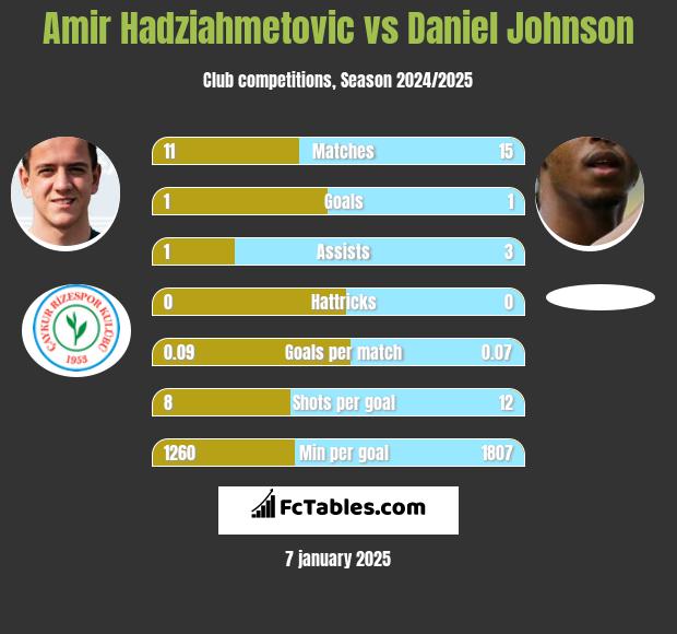 Amir Hadziahmetovic vs Daniel Johnson h2h player stats