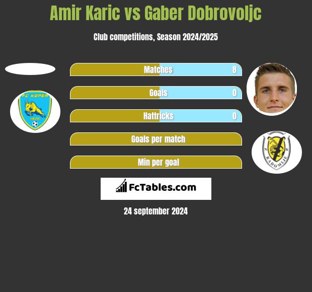 Amir Karic vs Gaber Dobrovoljc h2h player stats