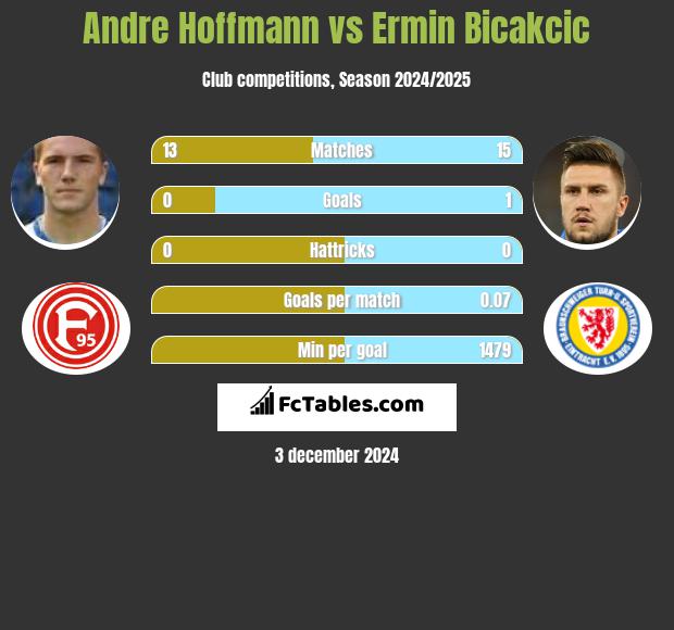 Andre Hoffmann vs Ermin Bicakcić h2h player stats