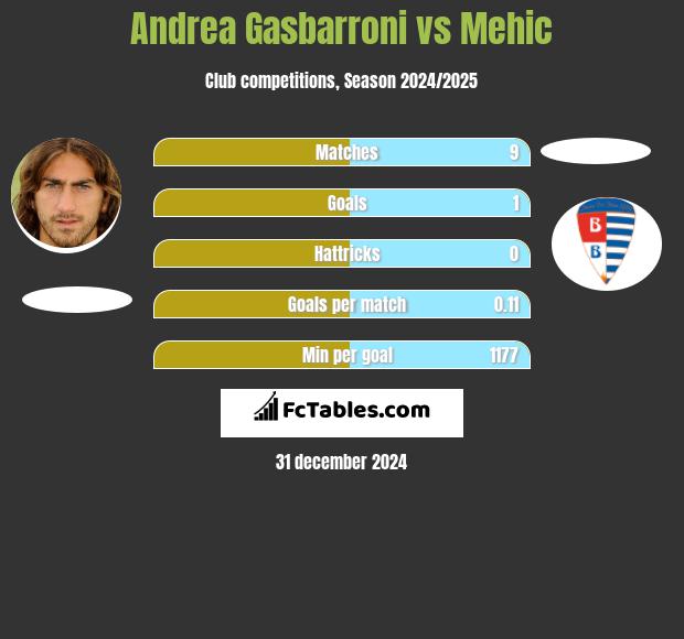 Andrea Gasbarroni vs Mehic h2h player stats