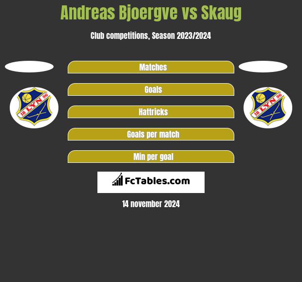 Andreas Bjoergve vs Skaug h2h player stats