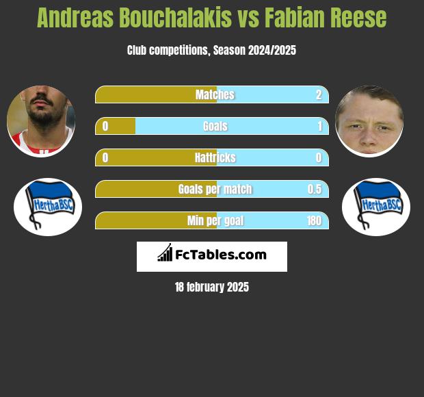 Andreas Bouchalakis vs Fabian Reese h2h player stats