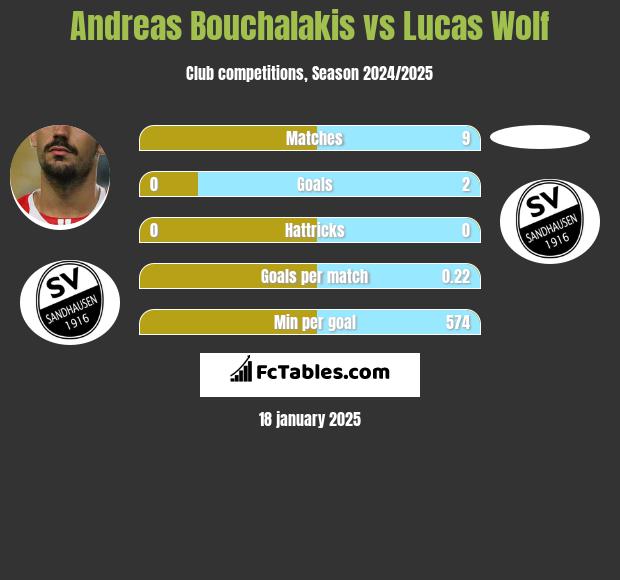 Andreas Bouchalakis vs Lucas Wolf h2h player stats