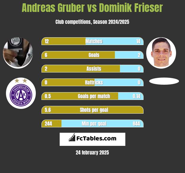 Andreas Gruber vs Dominik Frieser h2h player stats