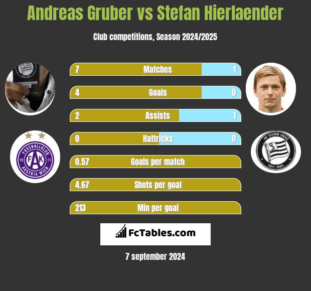 Andreas Gruber vs Stefan Hierlaender h2h player stats