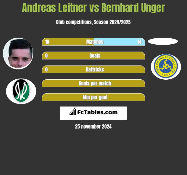 Andreas Leitner vs Bernhard Unger h2h player stats