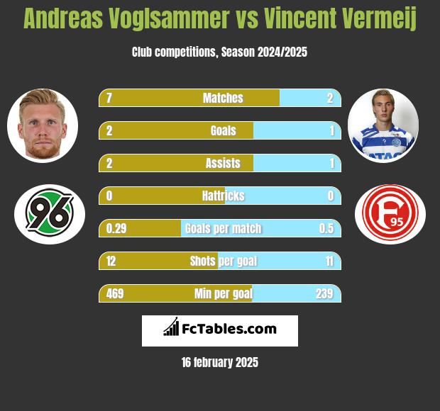 Andreas Voglsammer vs Vincent Vermeij h2h player stats