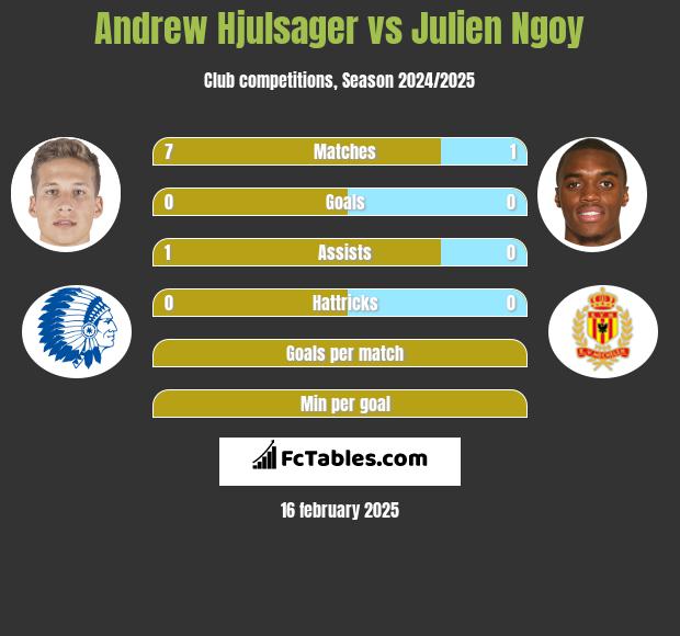 Andrew Hjulsager vs Julien Ngoy h2h player stats