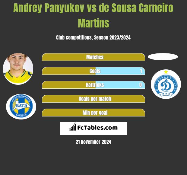 Andrey Panyukov vs de Sousa Carneiro Martins h2h player stats