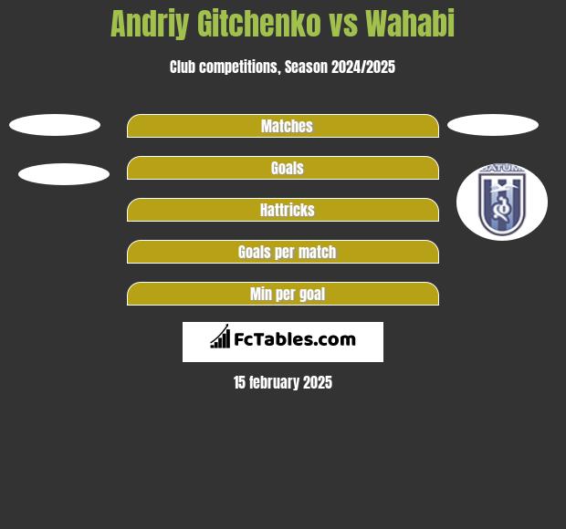 Andriy Gitchenko vs Wahabi h2h player stats