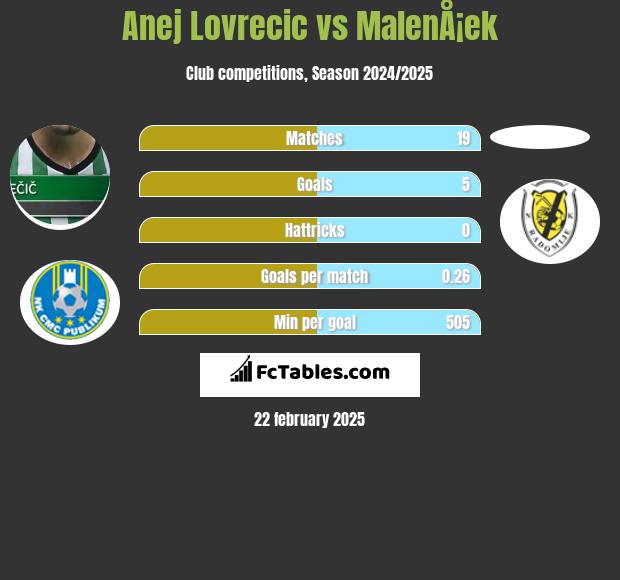 Anej Lovrecic vs MalenÅ¡ek h2h player stats