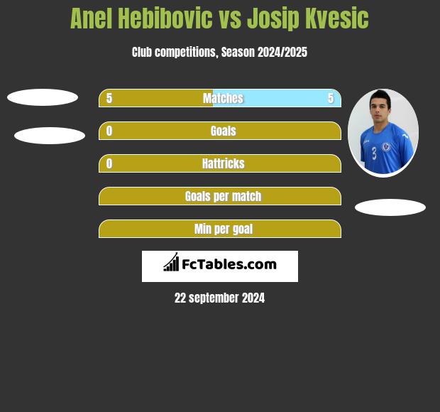 Anel Hebibovic vs Josip Kvesic h2h player stats