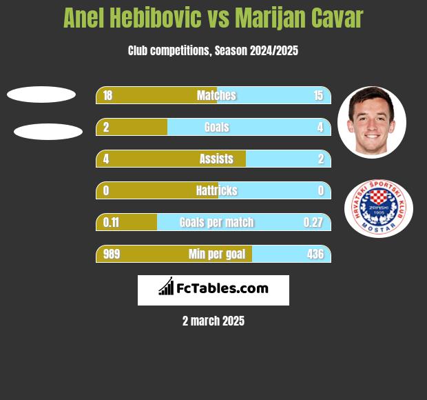 Anel Hebibovic vs Marijan Cavar h2h player stats