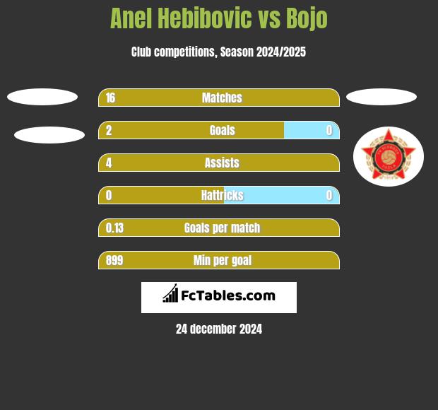 Anel Hebibovic vs Bojo h2h player stats