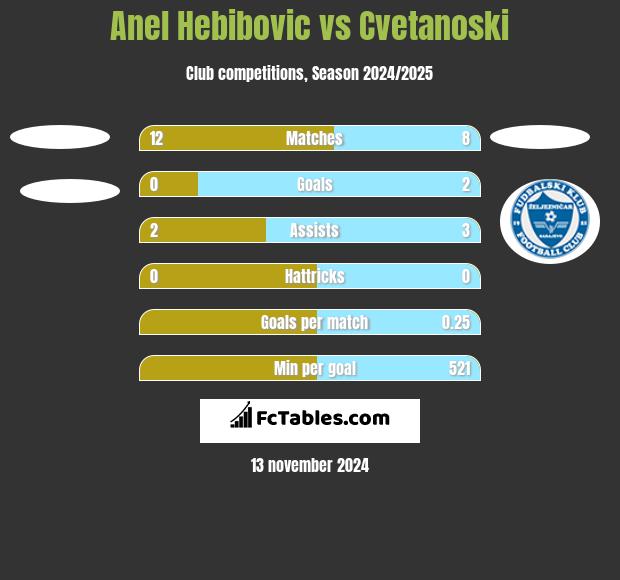 Anel Hebibovic vs Cvetanoski h2h player stats