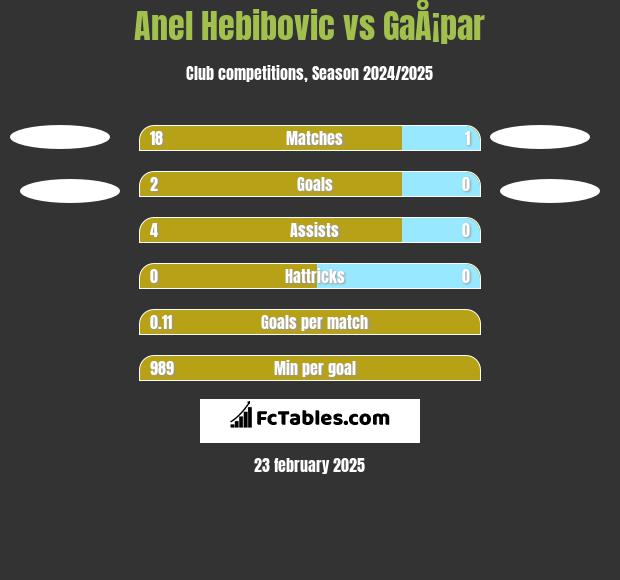 Anel Hebibovic vs GaÅ¡par h2h player stats